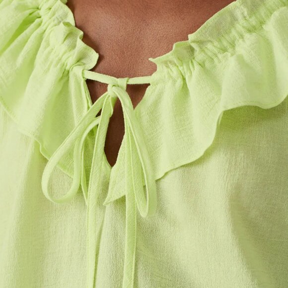 Small - Love Whit by Whitney Port - Citron Ruffle Blouse Rent the Runway $156 - Picture 8 of 12